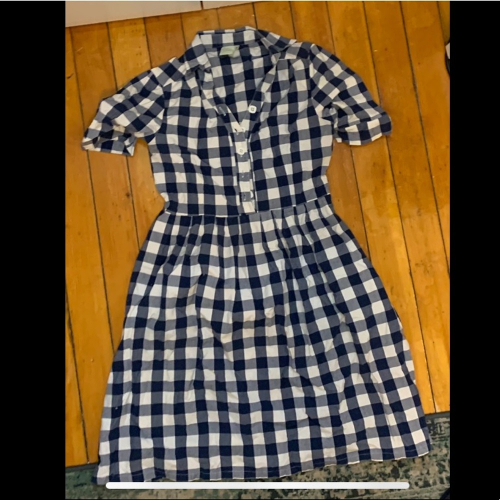 Gingham blue dress size medium